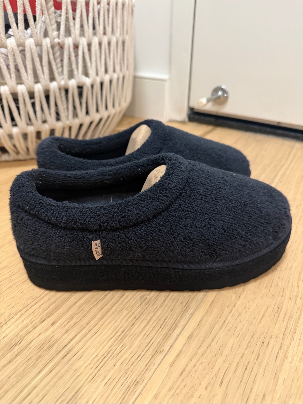 BRUNCH PUFF XXL Black Fleece Slip-On Shoes